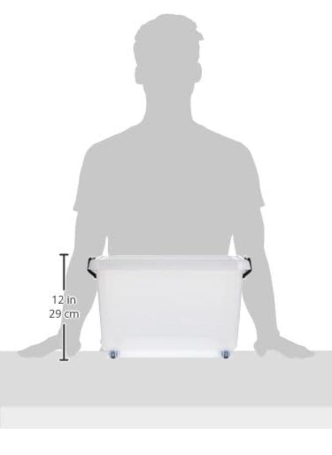 Cosmoplast - 22L Plastic Storage Set of 6 Box with Wheels & Lockable Lid (Transparent) - Image 1