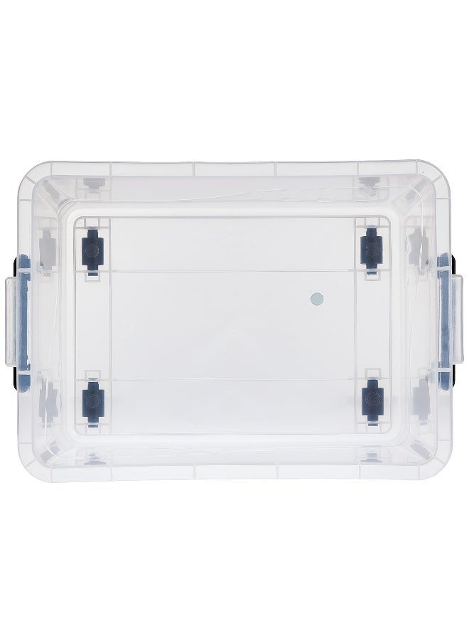 Cosmoplast - 22L Plastic Storage Set of 6 Box with Wheels & Lockable Lid (Transparent) - Image 1
