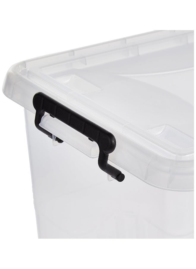 Cosmoplast 22L Plastic Storage Set of 6 Box with Wheels & Lockable Lid (Transparent)  - Image 3