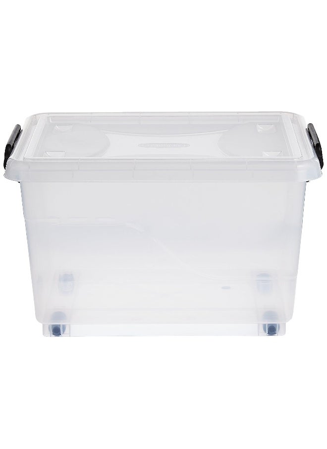 Cosmoplast 22L Plastic Storage Set of 6 Box with Wheels & Lockable Lid (Transparent)  - Image 1