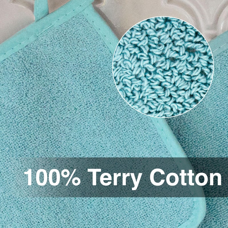 RITZ Terry Potholder & Hot Pad: Unparalleled Heat Resistant, Durable 100% Cotton â€“ Ergonomically Designed for Optimal Grip â€“ Easy-Care Machine Washable â€“ 2-Pack, Dew - Image 2