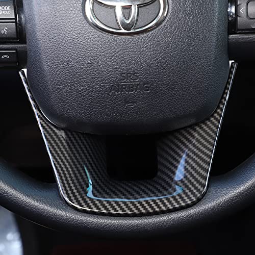 CHEAYAR Steering Wheel Trim Cover ABS Fit forToyota Fortuner 2016-2022 Car Steering Wheel Panel Protection Frame Molding Sticker Trim, ABS Auto Steering Wheel Moulding Frame Cover Trim (Carbon Fiber Pattern) - Image 5