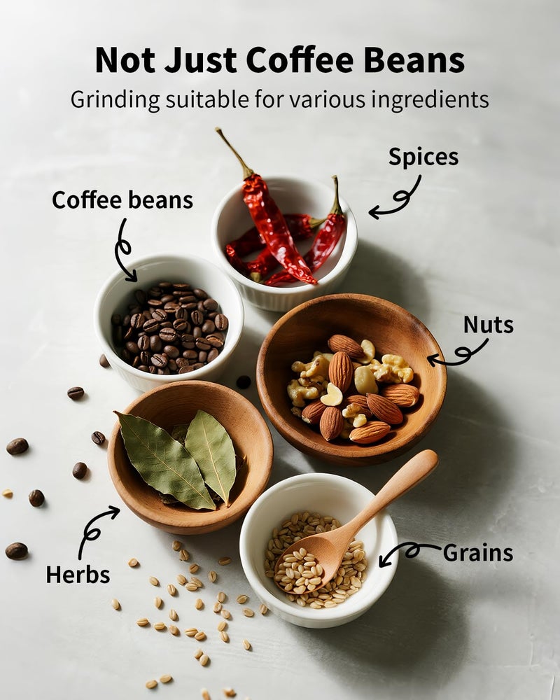 SHARDOR Electric Coffee Grinder, 70g Large Capacity Spice Grinder with Visual Timing Knob for Precise Grind, Quiet Coffee Bean Grinder for Espresso, French Press, Herbs and Grains, Black - Image 2