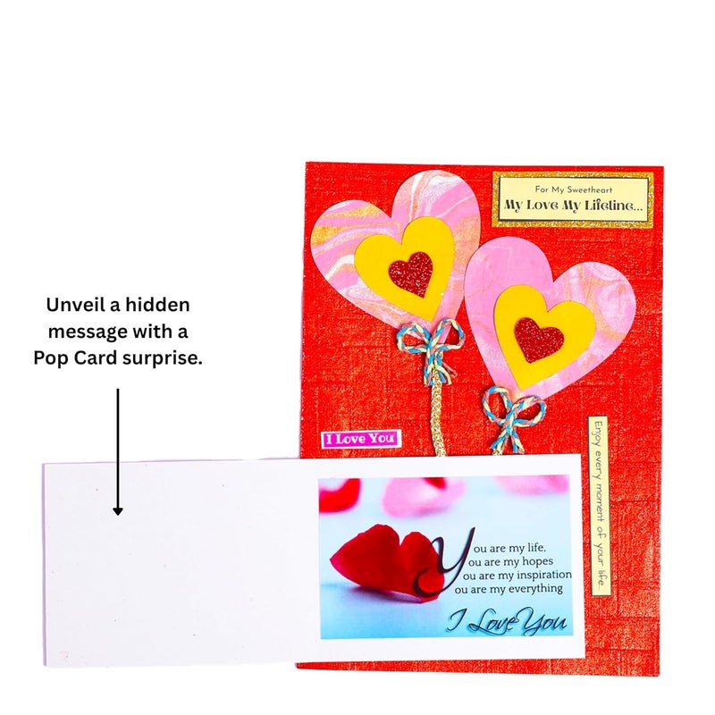 Natal Crafts handmade Happy Birthday love greeting card for your loving husband/wife/boyfriend/girlfriend/fiance/fiancee | Special happy birthday gift for love (card size: 7 inch x 10 inch) - Image 2