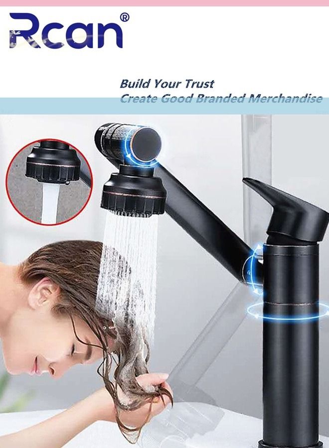 Rcan 1080° Multi-function Universal Swivel Faucet Kitchen Sink Bathroom Basin Hot and Cold Double Control Shower Faucet Adjustable Suitable for Washing Hands Face Hair Vegetables and Bathing - Image 1