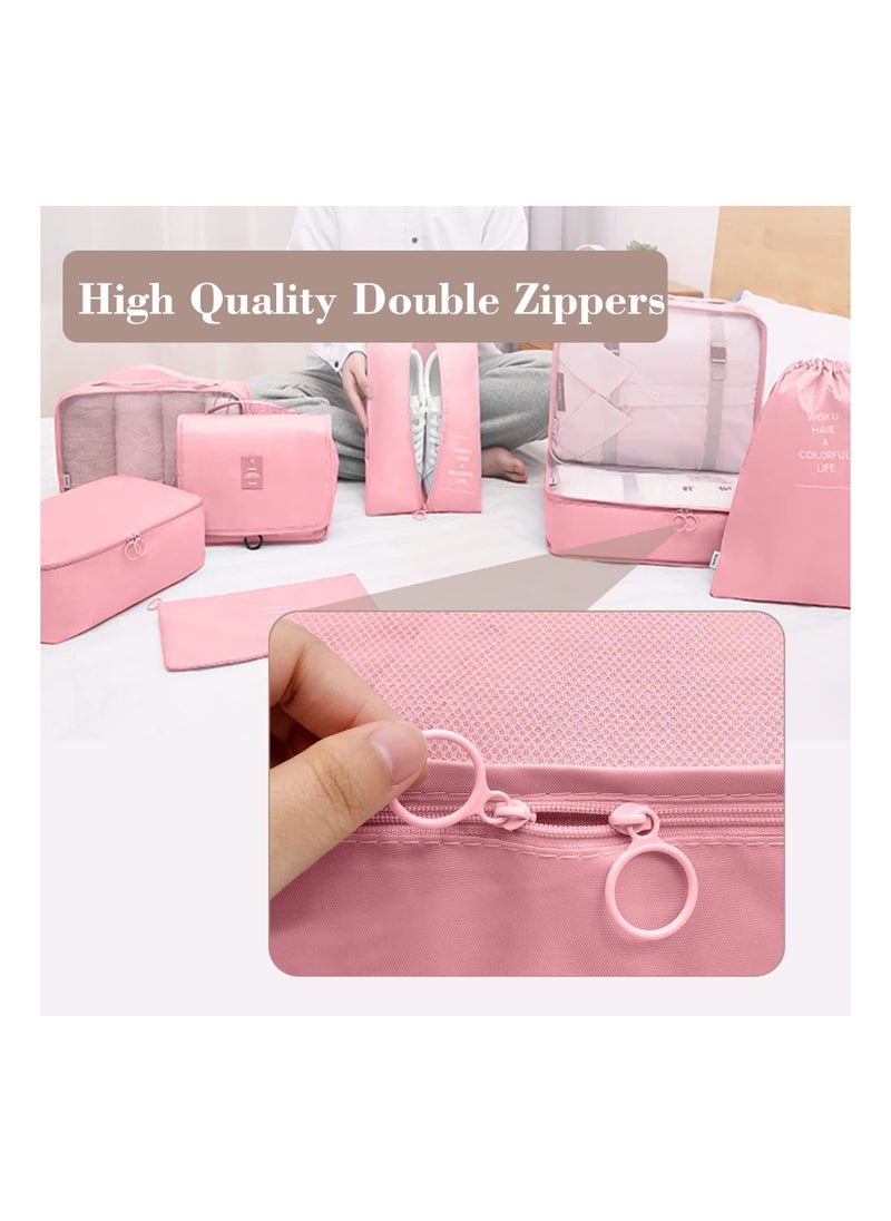 8 Pcs Travel Packing Cubes for Suitcases Lightweight Travel Essential Bag with Toiletries Bag for Clothes Shoes Cosmetics Toiletries, For 18-32'' luggage (Pink) - pzsku/Z1AC264396166A336913FZ/45/_/1662990929/5008e4f0-33e6-4967-bf78-02e230f37176