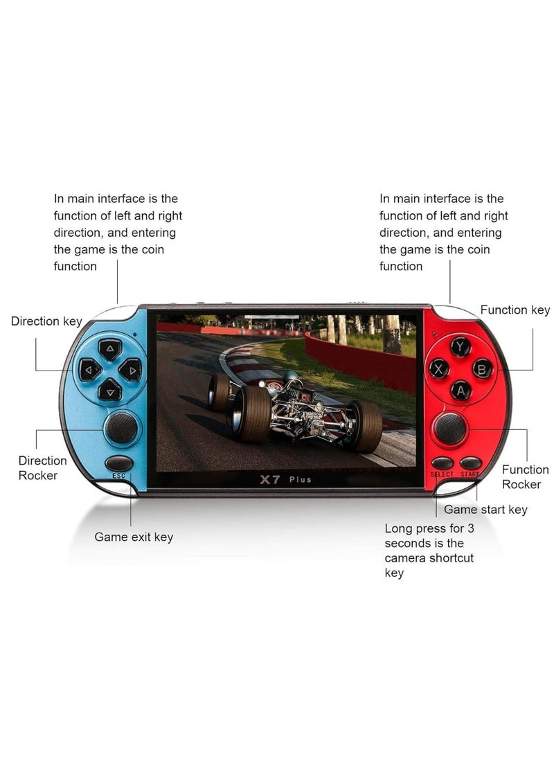 BORTONY - X7 Plus 8GB RAM 5.1-inch Build-in 1000+ Games Connect with TV Wireless Handheld Retro Double Rocker Video Game Console - Image 1