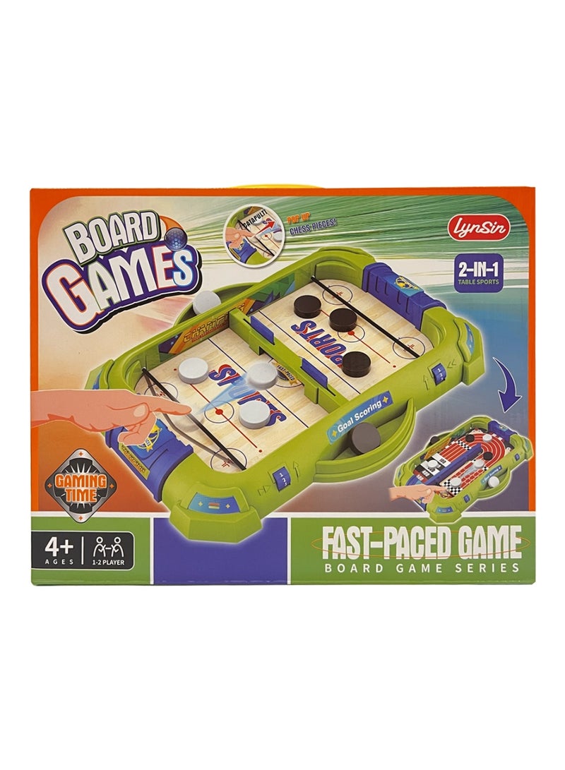 بورد جيمز لعبة هوكي هوائي وكرة بينبول صغيرة ٢ في ١ بدّل بسهولة بين لعبتين كلاسيكيتين واستمتع بساعات من المرح - Image 2