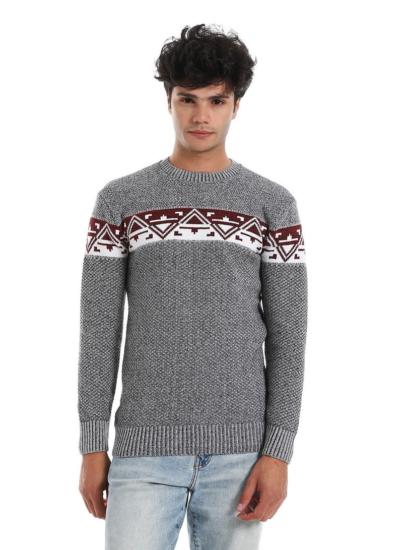 سيزار تيشرت صوف رجالي مزود بتصميمات متعددة - Image 1