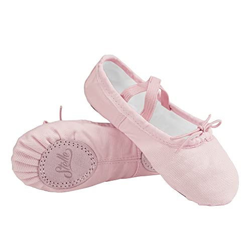 Stelle Canvas Ballet Shoes for Girls Dance Ballet Slippers Shoes(Toddler/Little/Big Kid/Women)(5MT, Ballet Pink) - Image 4