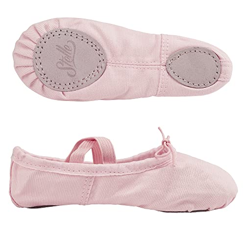 Stelle Canvas Ballet Shoes for Girls Dance Ballet Slippers Shoes(Toddler/Little/Big Kid/Women)(5MT, Ballet Pink) - Image 5