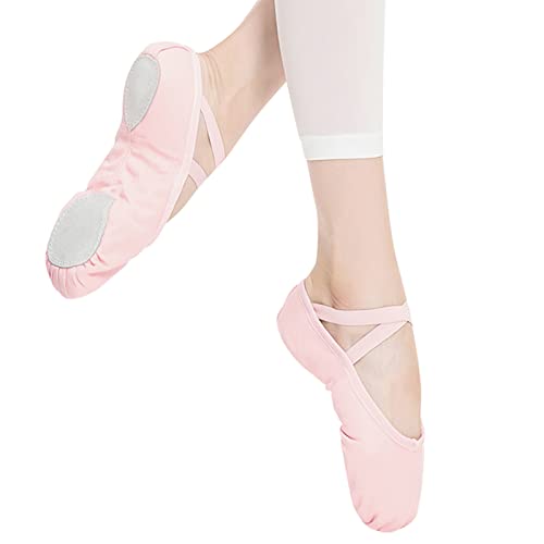 Stelle Canvas Ballet Shoes for Girls Dance Ballet Slippers Shoes(Toddler/Little/Big Kid/Women)(5MT, Ballet Pink) - Image 3