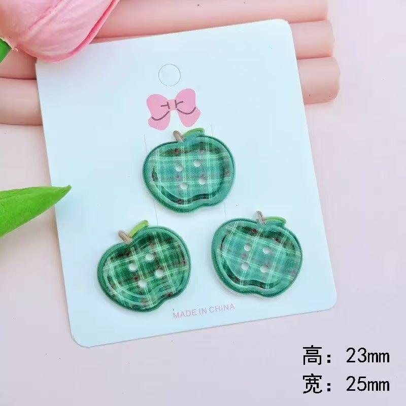 High-Quality DIY Retro Plaid Decorative Heart Buttons for Journaling Material, Button Accessories, Irregular Mixed Large Buttons - Image 1