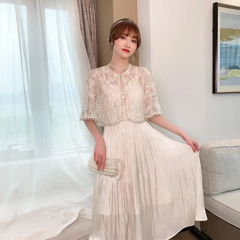 Summer 2025 Elegant Annual Meeting Wedding Shawl Cardigan Chinese Style Lace Thin Cheongsam Poncho Shawl Jacket - Image 4