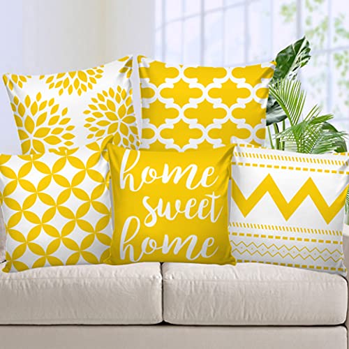 AEROHAVEN™ Set of 5 Decorative Hand Made Jute Throw/Pillow Cushion Covers - CC179 - (24 x 24 Inch) - Image 1
