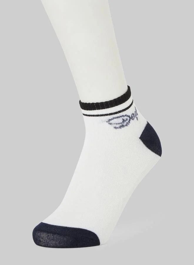 Styli Pack of 5- Slogan Print Ankle Socks
