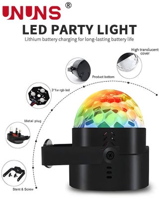 LED Magic Ball Light,7 LED Colors Effect Light Projector With Remote Control And Sound Activated,Disco Lights Party Lights For Gift Club Birthday - view 3