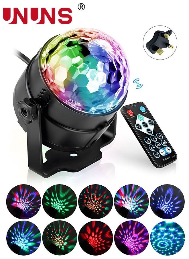 UNUNS LED Magic Ball Light,7 LED Colors Effect Light Projector With Remote Control And Sound Activated,Disco Lights Party Lights For Gift Club Birthday  - Image 1