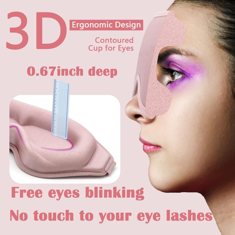 gusonse Sleep Mask for Women Eyelash Extension, Eye Mask for Lash Extensions No Pressure 3D Contoured Lash Extension Sleep Mask, Block Out Light Sleep Protector Eye Shade Cover for Travel Yoga Nap - Image 4
