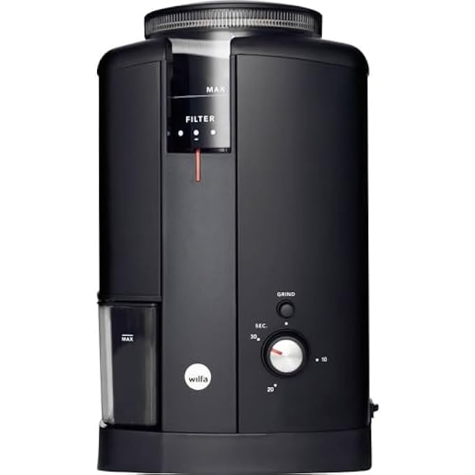 WILFA Classic Aroma Coffee Grinder  Electric Grinder With Cone Grinder  34 Grinding Levels  Bean Container For 250Gr Coffee Black - Image 1