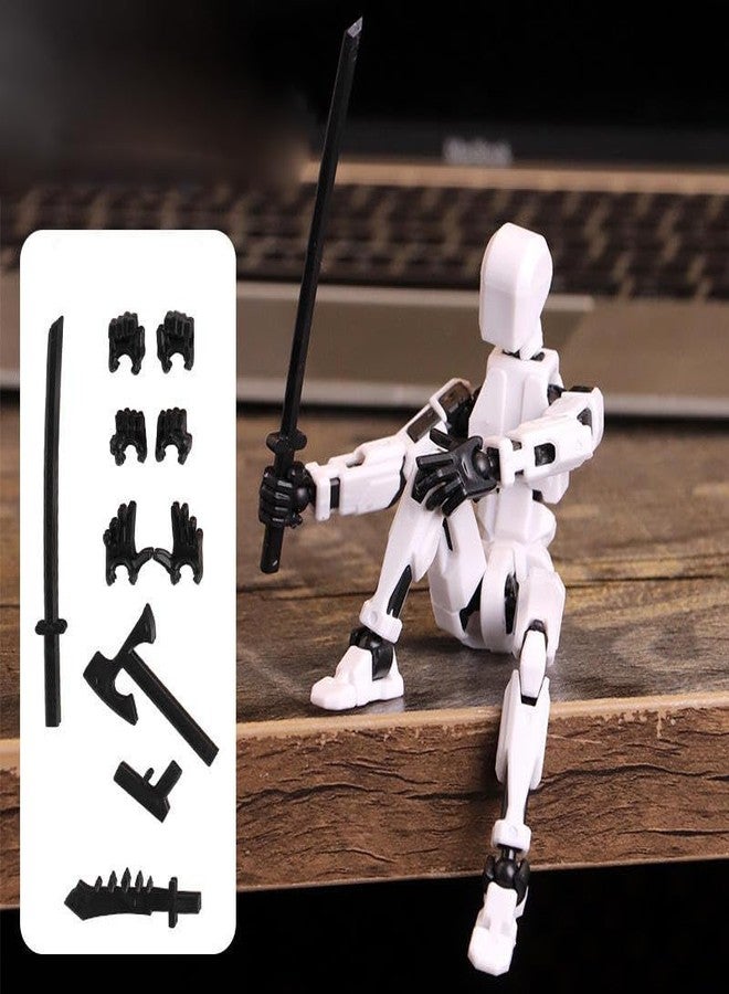 Sentosa Action Figure Toy, DIY Assembly Dummy 13 Action Figure, Articulated Robot, Desktop Decor, Gift Idea for Kids & Adults, Durable ABS Material (White) - Image 4