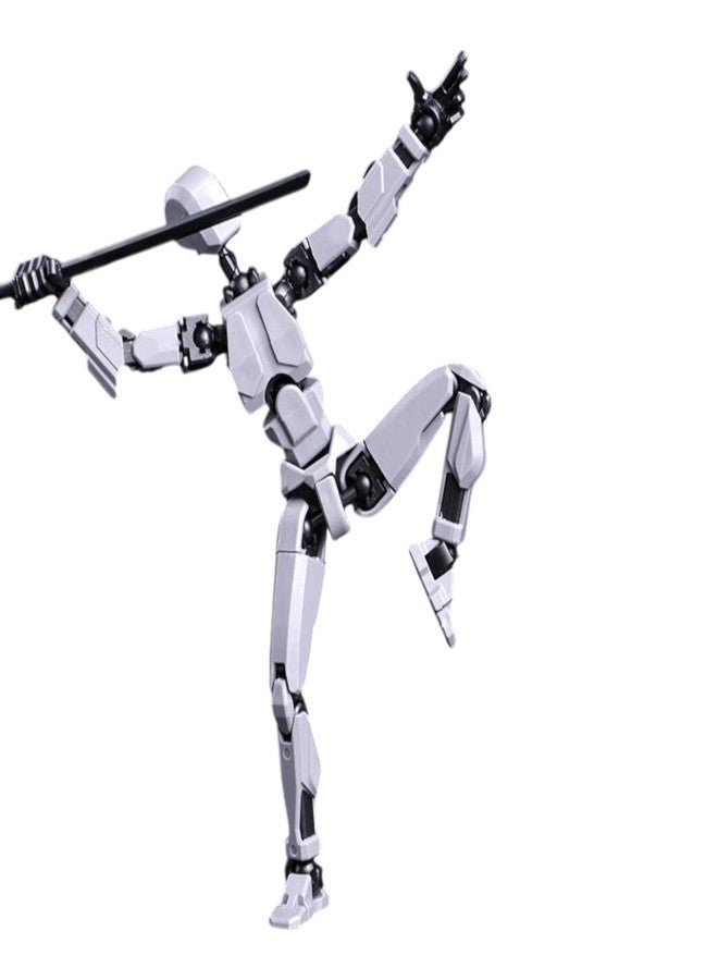 Sentosa Action Figure Toy, DIY Assembly Dummy 13 Action Figure, Articulated Robot, Desktop Decor, Gift Idea for Kids & Adults, Durable ABS Material (White) - Image 1