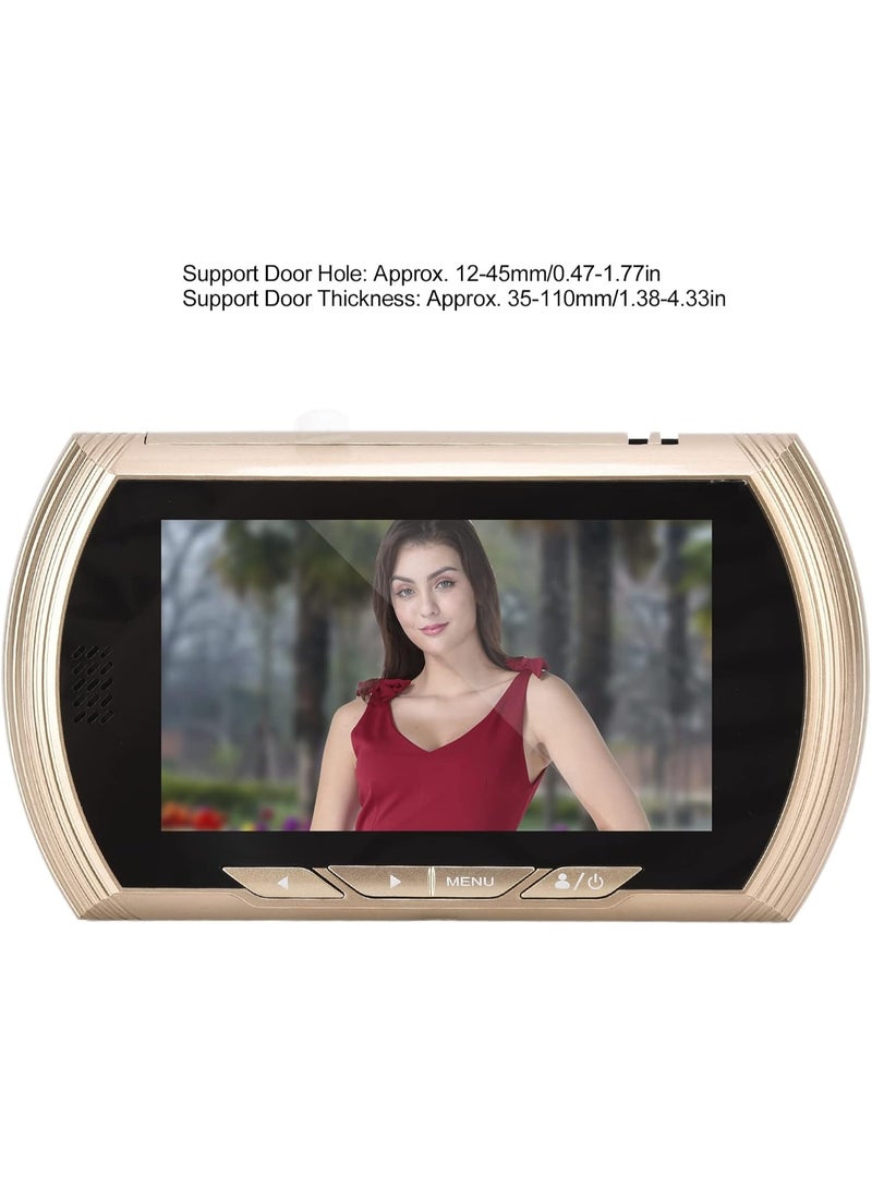 Digital Peephole Camera – 4.5-Inch LCD Screen, Video Doorbell, Wide 170° Angle, PIR Motion Detection, Night Vision, Home Security System (Gold) - Image 4