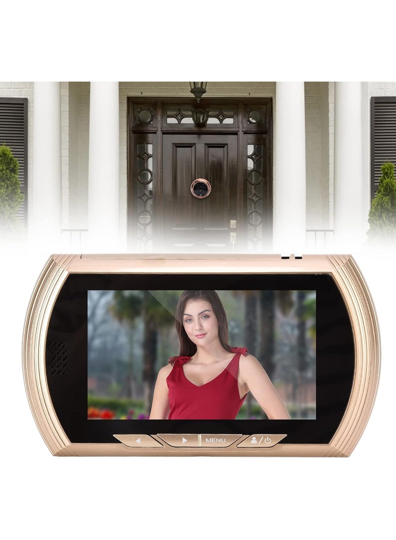 Digital Peephole Camera – 4.5-Inch LCD Screen, Video Doorbell, Wide 170° Angle, PIR Motion Detection, Night Vision, Home Security System (Gold) - Image 5