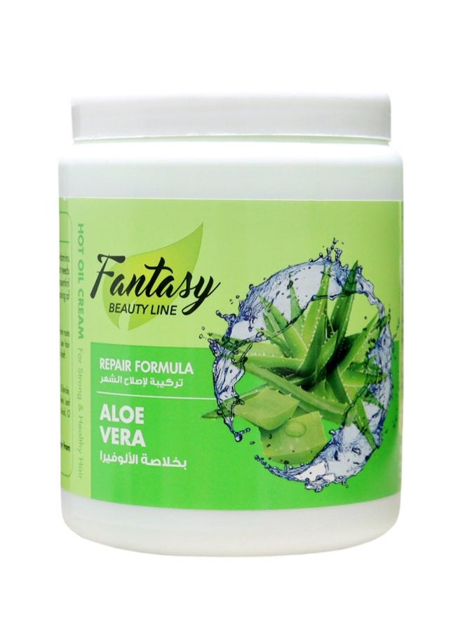 Fantasy BEAUTY LINE كريم زيت ساخن بالصبار 1000 مل - علاج عميق لترطيب الشعر - Image 1