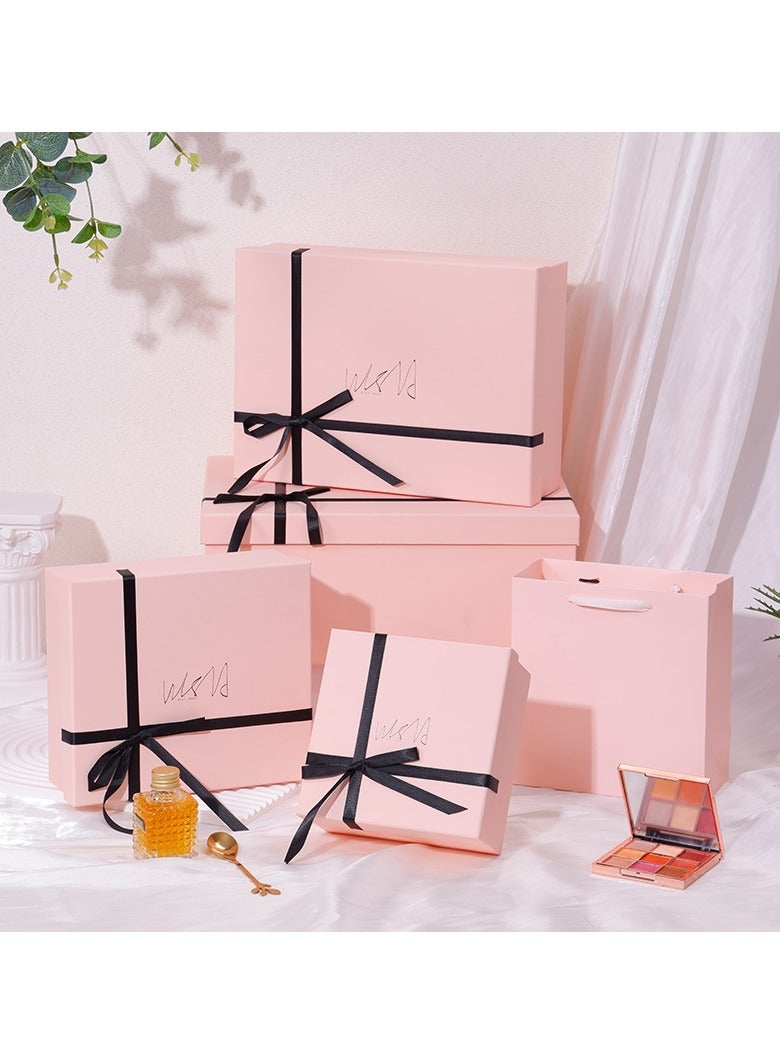 PEI  AN Pink Premium Gift Box for Cosmetics & Perfume – Elegant Luxury Makeup Box with Ribbon Bow, Romantic Valentine’s Day & Special Occasion Gift Packaging（4 Pieces）  - Image 1