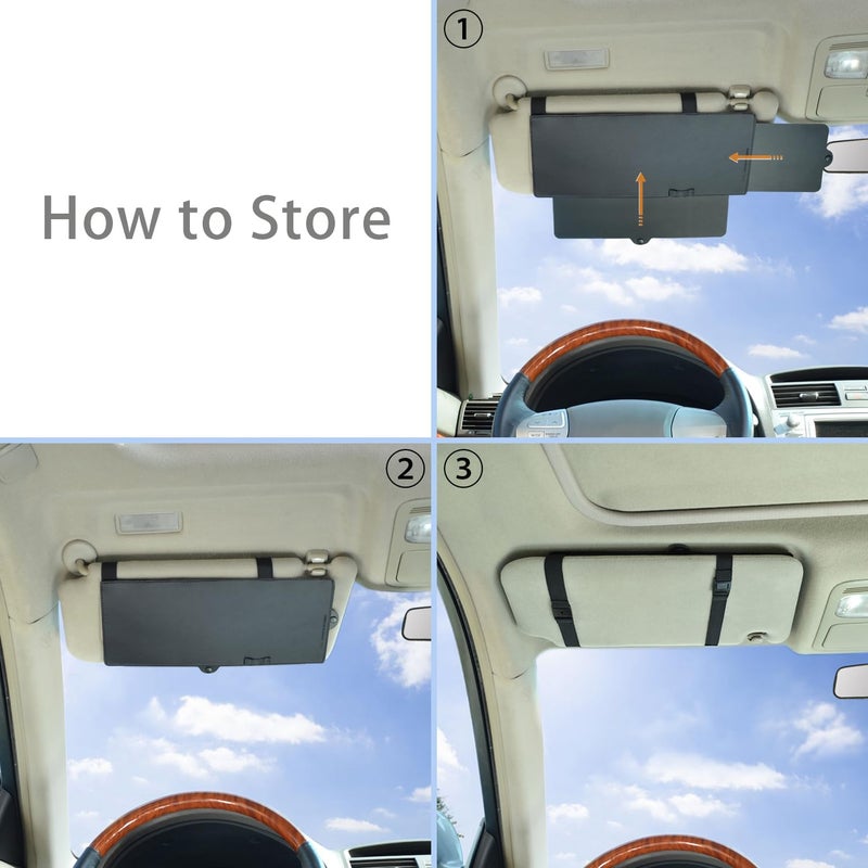 TFY Car Visor Sunshade Extender TFY Anti-Glare Sun Visor Extender Window Sunshade and UV Rays Blocker, 1 Piece (Black) - Image 5
