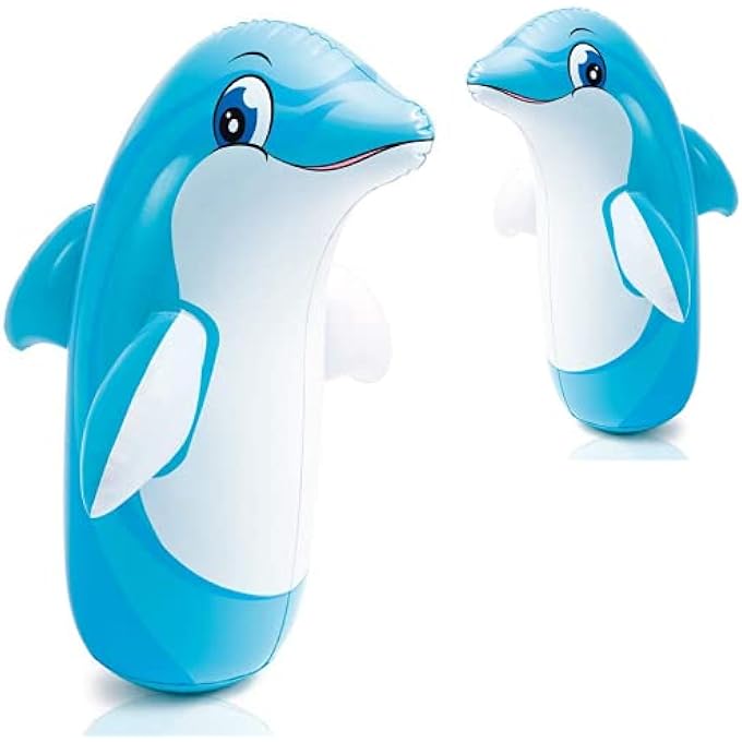 KIDZYMON Bop Bag Hit me Toys for Child Age 4+ Years Hit me Toys Dolphin Shape Large Size I Pack of 1 Dolphin Toy - Image 1