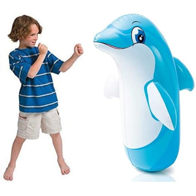 KIDZYMON Bop Bag Hit me Toys for Child Age 4+ Years Hit me Toys Dolphin Shape Large Size I Pack of 1 Dolphin Toy - Image 4