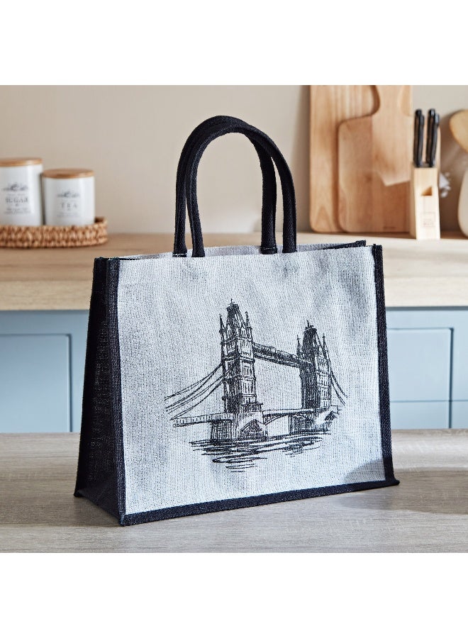 Home Box Illustrated Medium Shopping Bag - 30X38X18 Cm - Image 1