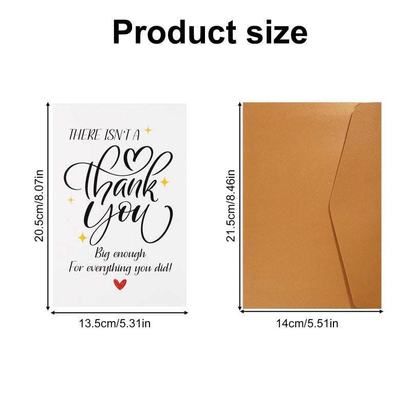 XIHIRCD Thank You Cards, Simple Blank Appreciation Greeting Notes with Envelope for Gratitude Teachers Bosses Friends Colleagues Coworker Him Her, Funny Thoughtful Gift - Image 2