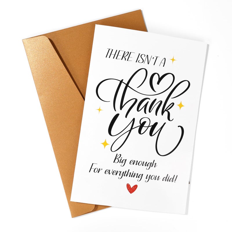 XIHIRCD Thank You Cards, Simple Blank Appreciation Greeting Notes with Envelope for Gratitude Teachers Bosses Friends Colleagues Coworker Him Her, Funny Thoughtful Gift - Image 1