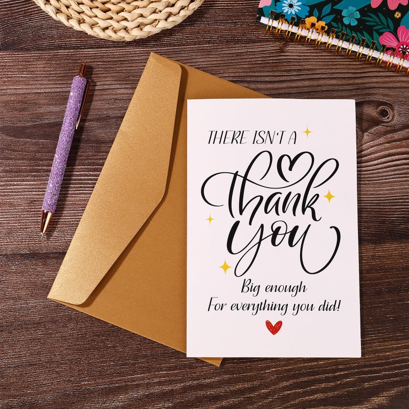 XIHIRCD Thank You Cards, Simple Blank Appreciation Greeting Notes with Envelope for Gratitude Teachers Bosses Friends Colleagues Coworker Him Her, Funny Thoughtful Gift - Image 3