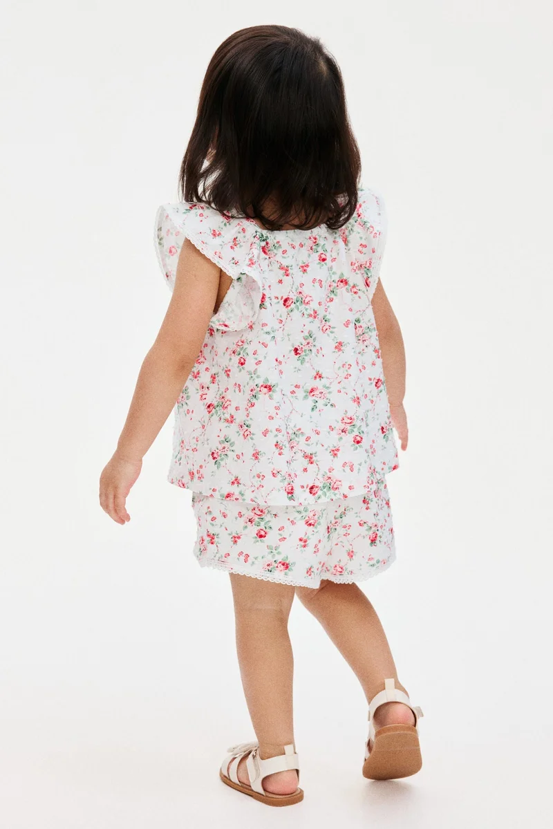 H&M 2-piece floral-print plumeti set