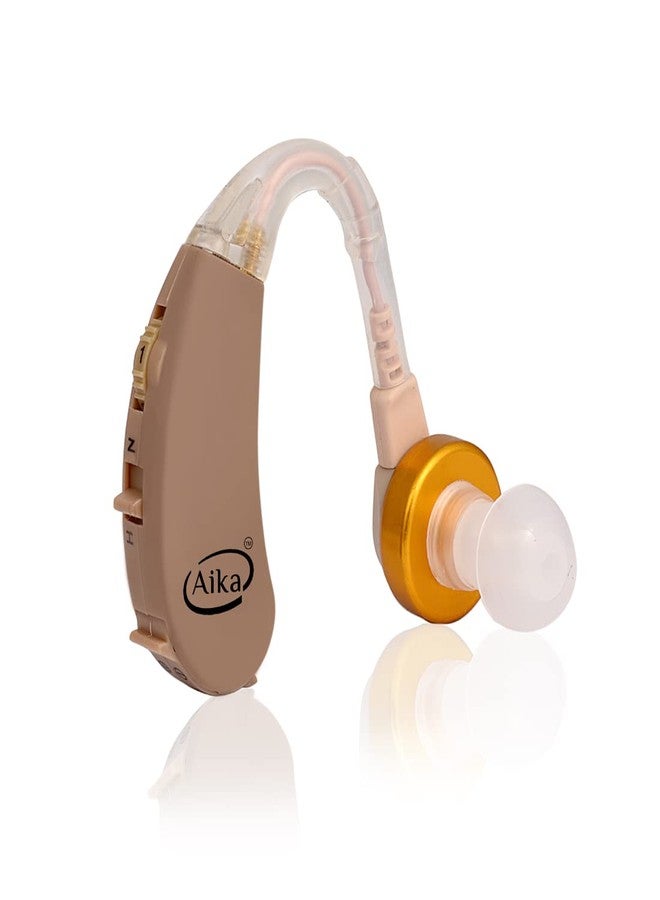 Aika BTE Hearing Aid Instrument Personal Sound Amplifier Suitable for up to 60% Hearing Loss All Ages People (Model-V-168, With 3 Month Warranty, For Single Ear) - Image 1