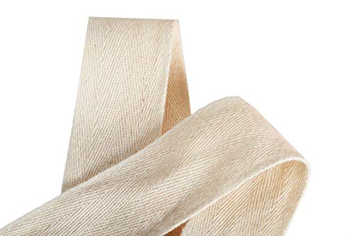 Abbaoww 50 Yards Cotton Twill Tape Ribbon 1 Inch, Soft Natural Webbing Tape Herringbone Tape for Sewing DIY Craft, Beige - Image 4