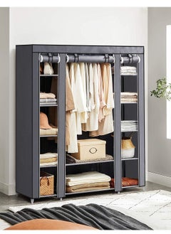 ALMUFARREJ Fabric Wardrobe Organizer Grey 130x175x45 CM  - Image 1