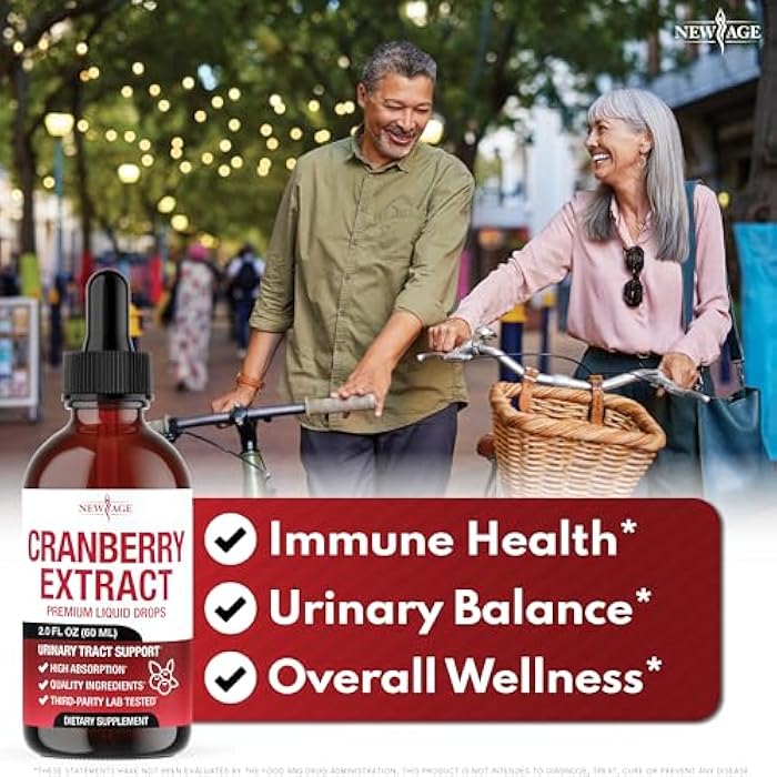 NEW AGE Cranberry Concentrate Liquid Drops – Cranberry Drops (Vaccinium macrocarpon) Extract – Urinary Tract & Bladder Support, Antioxidant Protection – Vegan, Alcohol-Free, Sugar-Free – 8 fl oz - Image 3