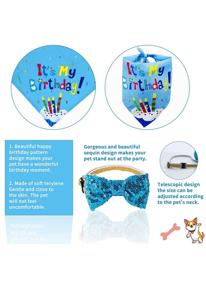 Bluegogo Dog Birthday Party Supplies Dog Birthday Party Decorations Boy with Dog Party Hat Lets Pawty Balloons Banner Dog Bandana Bowtie Cake Topper for Lets Pawty Birthday Decorations  - Image 5