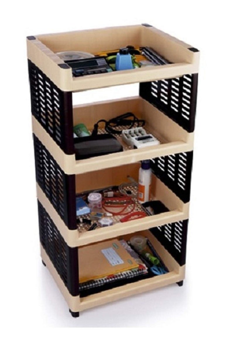 aaKaR - Viva 4 Compartments Plastic Rack for Office, Kitchen and General Use Plastic Wall Shelf (Number of Shelves - 4, Multicolor) - Image 5