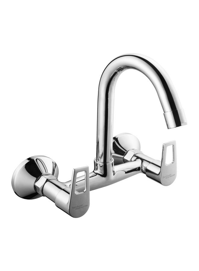 Hindware Italian Collection Aspiro Range F570027CP Kitchen Sink Mixer with Swivel Spout | Wall Mounted | Made of Brass | Mirror-Like Finish