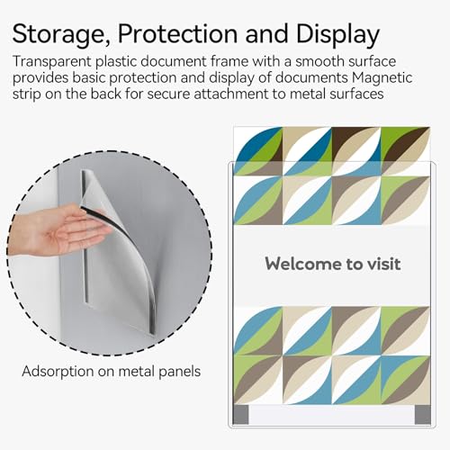 Nufiwra 10 Pcs 8.5'' x 11'' Rigid Magnetic Sign Holders - Clear Plastic Document Frames with Magnet Borders for Letter Size Posters - Perfect for Home, Office, and Store Displays - Image 4
