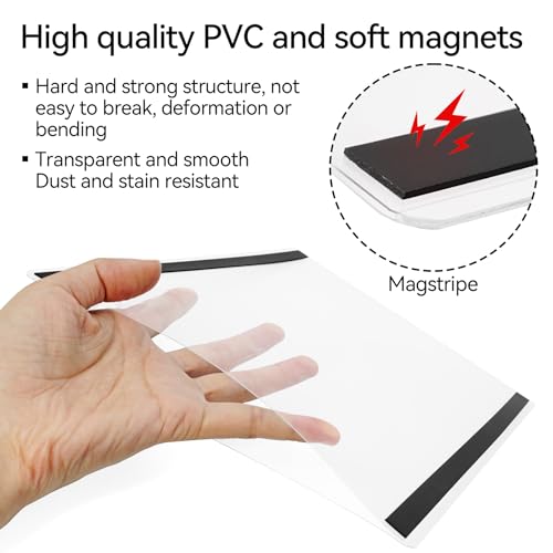 Nufiwra 10 Pcs 8.5'' x 11'' Rigid Magnetic Sign Holders - Clear Plastic Document Frames with Magnet Borders for Letter Size Posters - Perfect for Home, Office, and Store Displays - Image 3