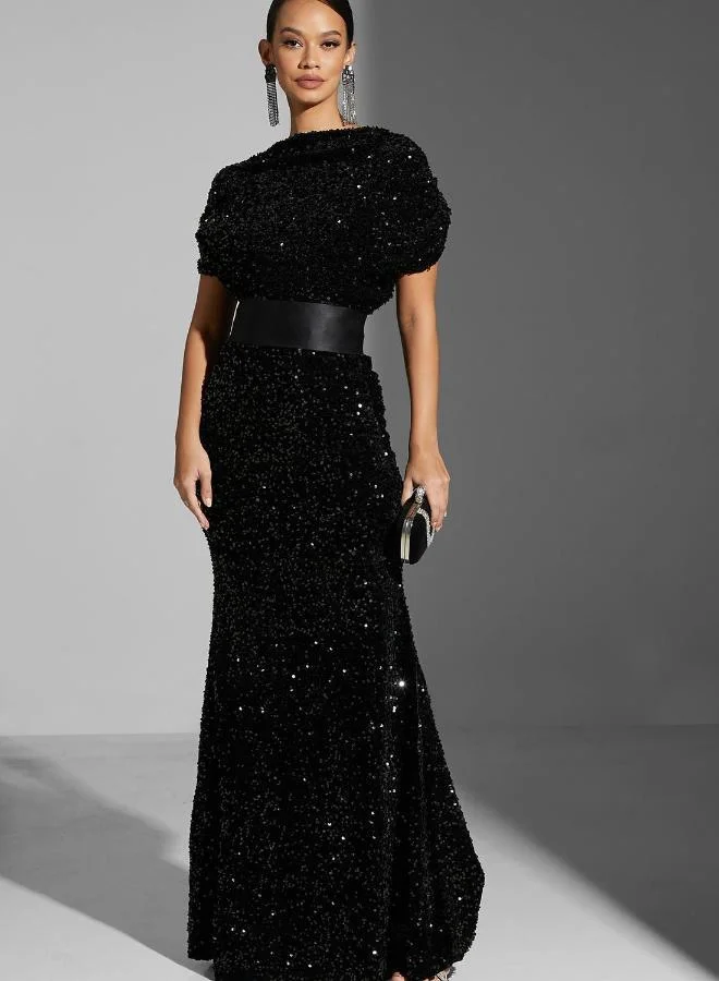 Namshi X  Zena Louay Sequinned Gown for Women | Best Price UAE