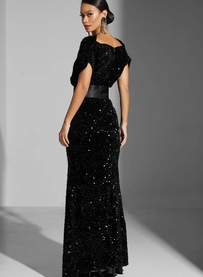 Namshi X  Zena Louay Sequinned Gown for Women | Best Price UAE