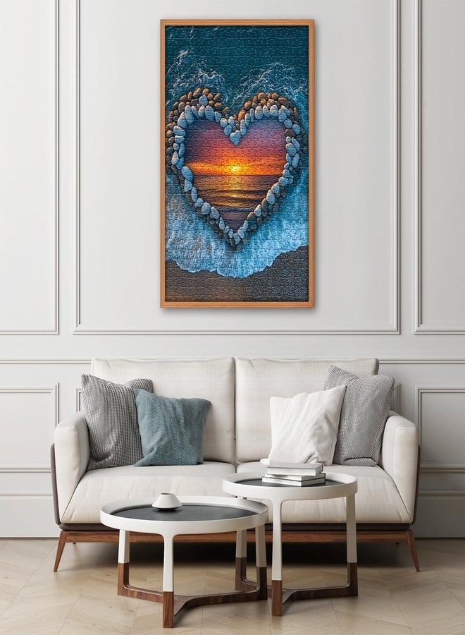 PICKFORU Beach Sunset Puzzles for Adults 1000 Piece, Ocean Heart Colorful Sunset Jigsaw Puzzle Scenic Scenery, Summer Marine Love Themed - Image 5